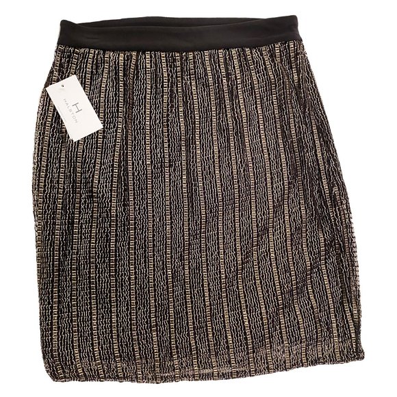H by Halston Dresses & Skirts - 🆕 H by Halston Black Gold Overlay Skirt Sz M